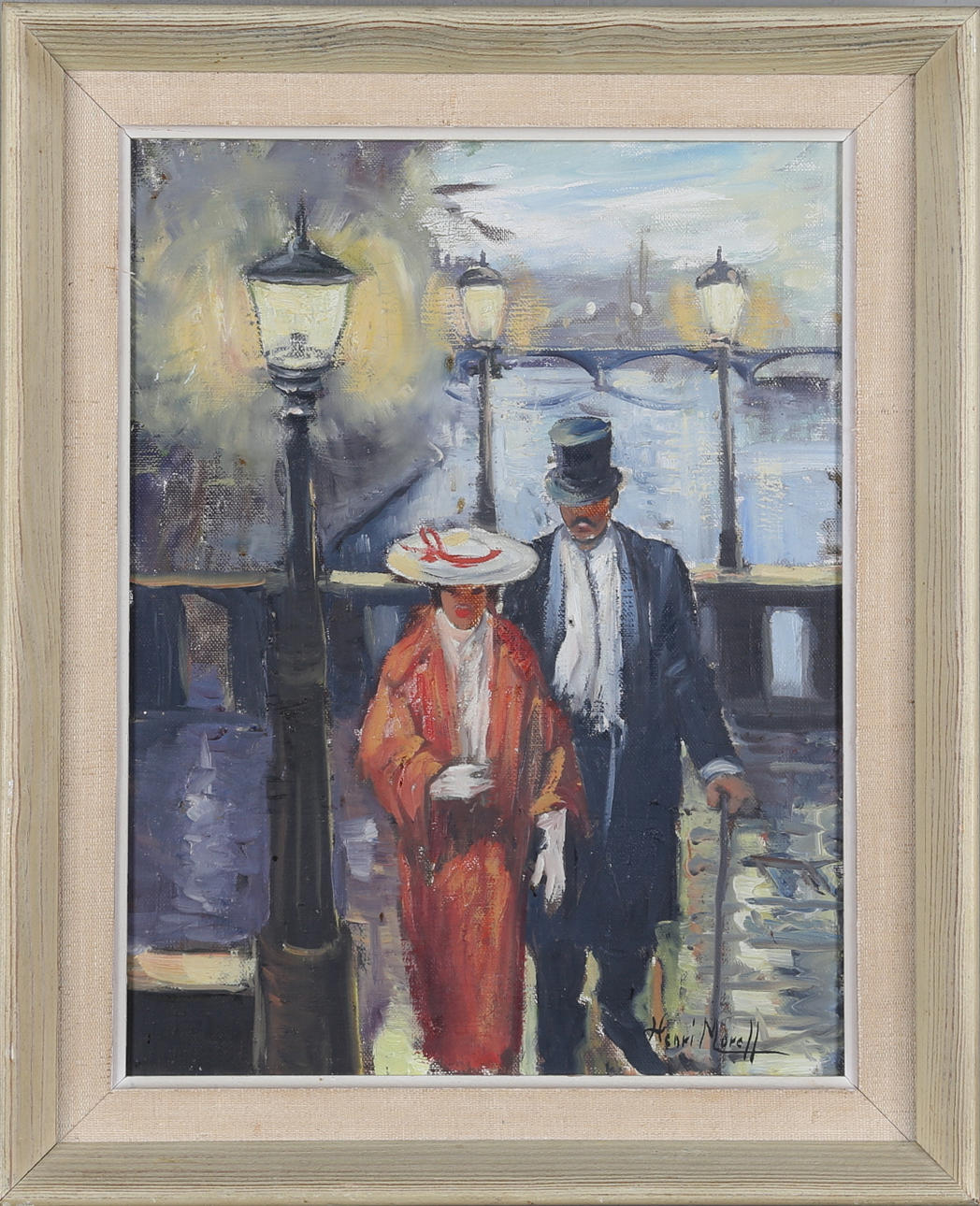 HENRI MORELL. olie på lærred, signeret.