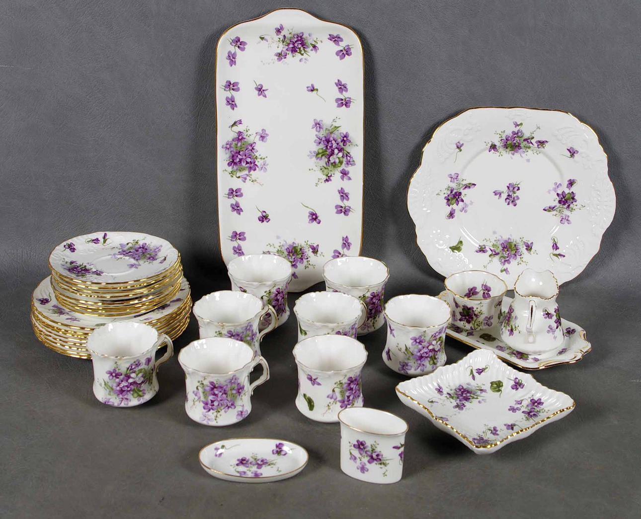 KAFFESERVIS, Victorian Violets, England.