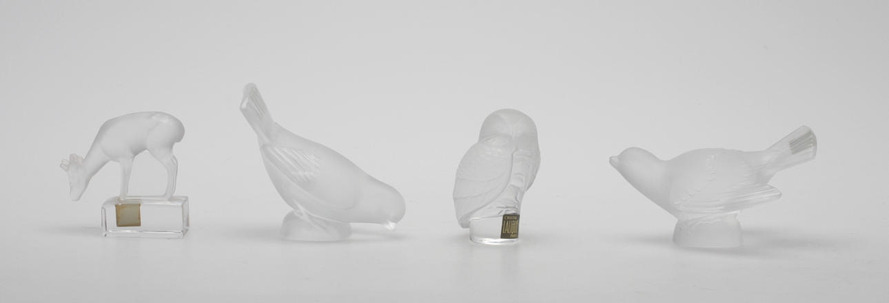 GLASFÖREMÅL, 4 del, Lalique, Frankrike.