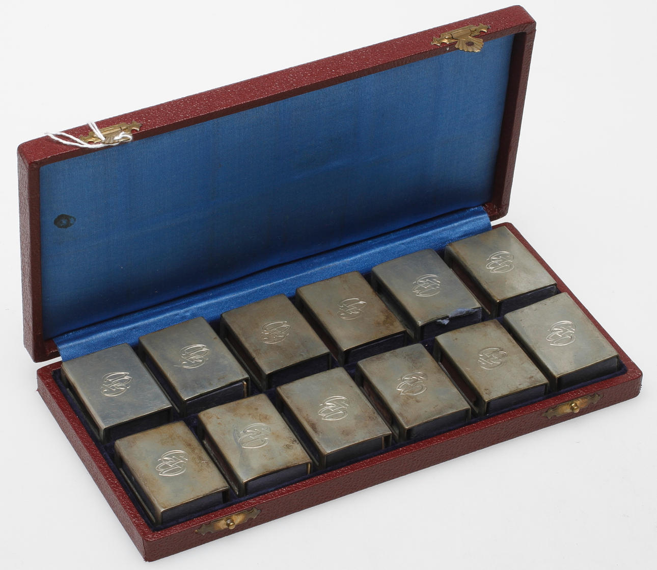 TÄNDSTICKSFODRAL, 12 st, tenn, 1930-tal.