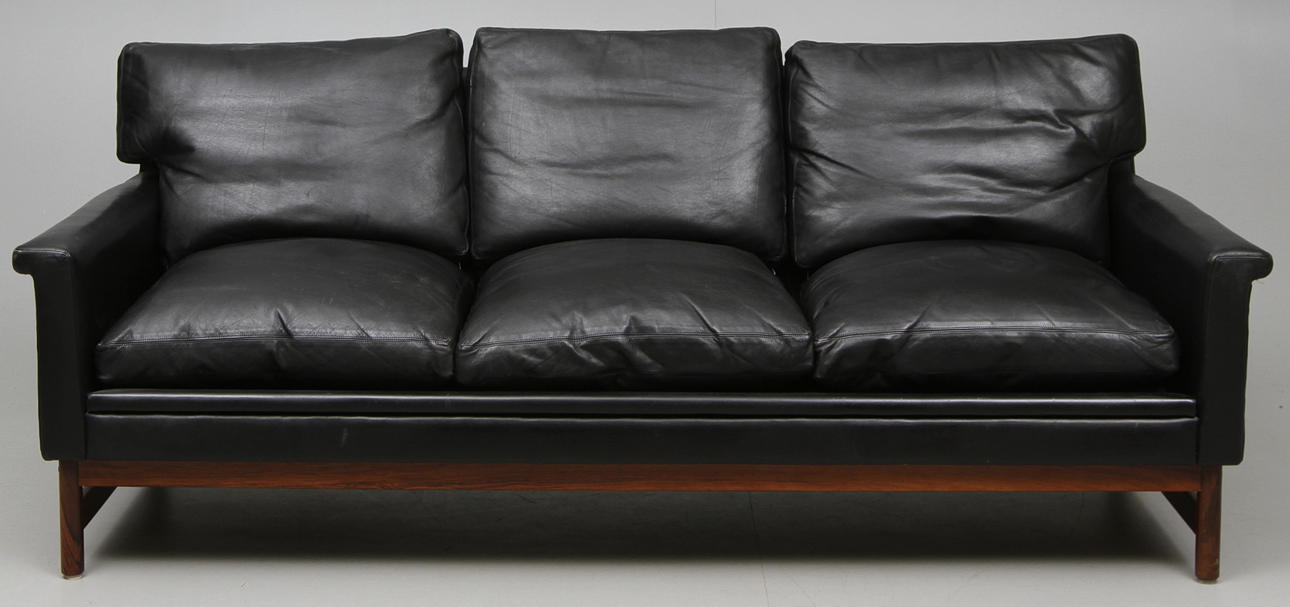 SOFFA, läder/jakaranda, 1960 tal.