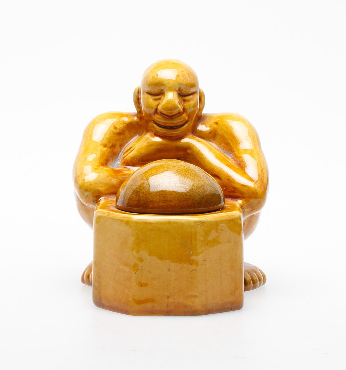 BLÄCKHORN, keramik, "Trollet och Skatten", Hjalmar Rehnström, tidigt 1900-tal.