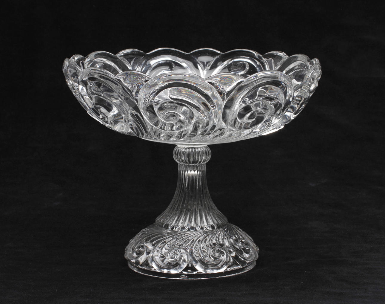 SKÅL på FOT, pressglas, Gryt, sent 1800-tal.