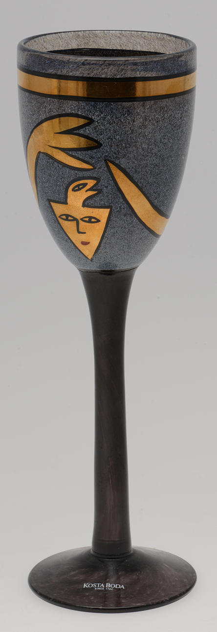 VASER, 2 st samt POKALGLAS, Ulrika Hydman-Vallien, Kosta Boda.