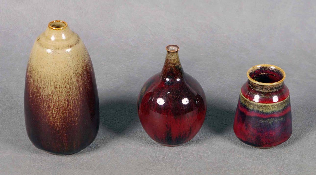 KERAMIKVASER, 3 stycken, Henning Nilsson, Höganäs.