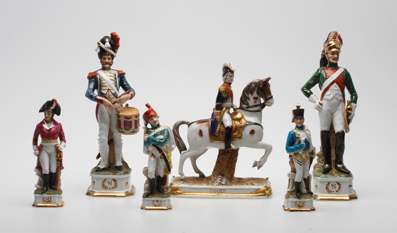 FIGURINER, 6 st, Franska soldater, 1900 tal.