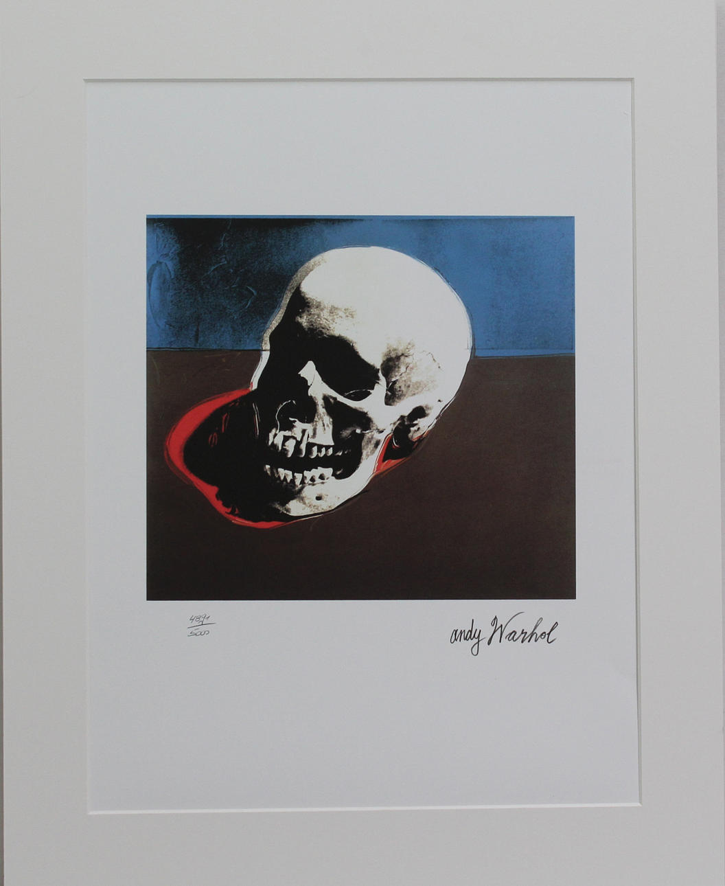 ANDY WARHOL. EFTER. Dödskalle. Granolitografi. Signerad i trycket. 4891/5000.