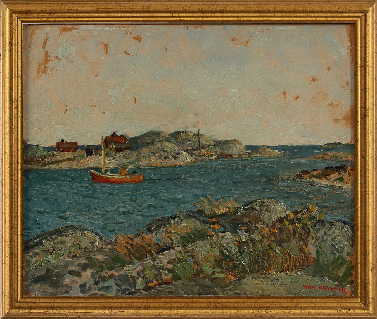 IWAR DONNÉR. Olja på pannå, signerad och daterad /53.