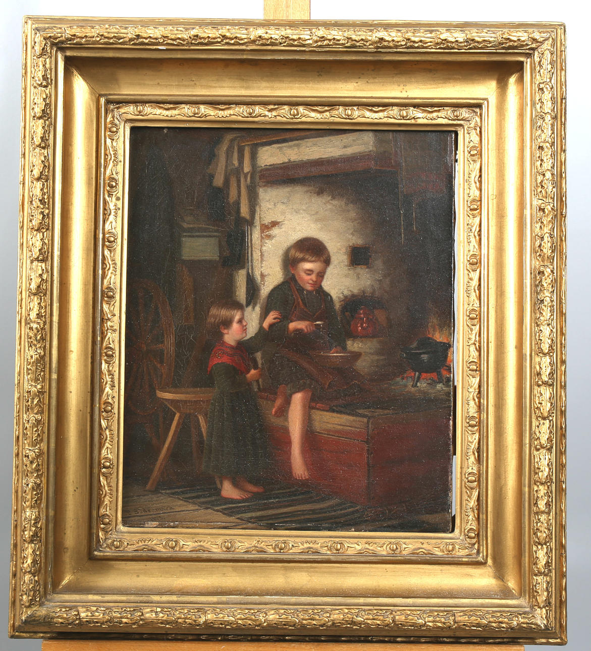 PER SÖDERMARK. Oil on canvas, Interior scene, signed P Södermark, dated 1872.