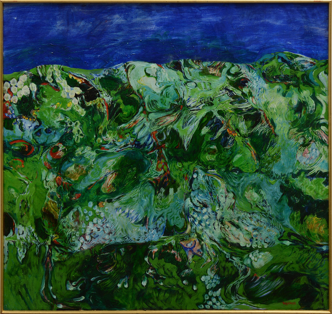 BERIT LANGE. Olja på duk, signerad.