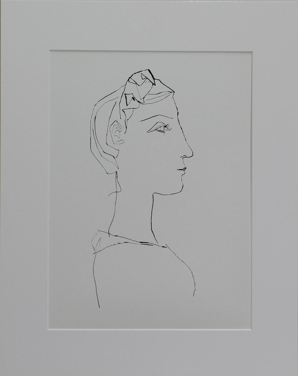 PABLO PICASSO. EFTER. Tete de femme de profil. Litografi. Osignerad.