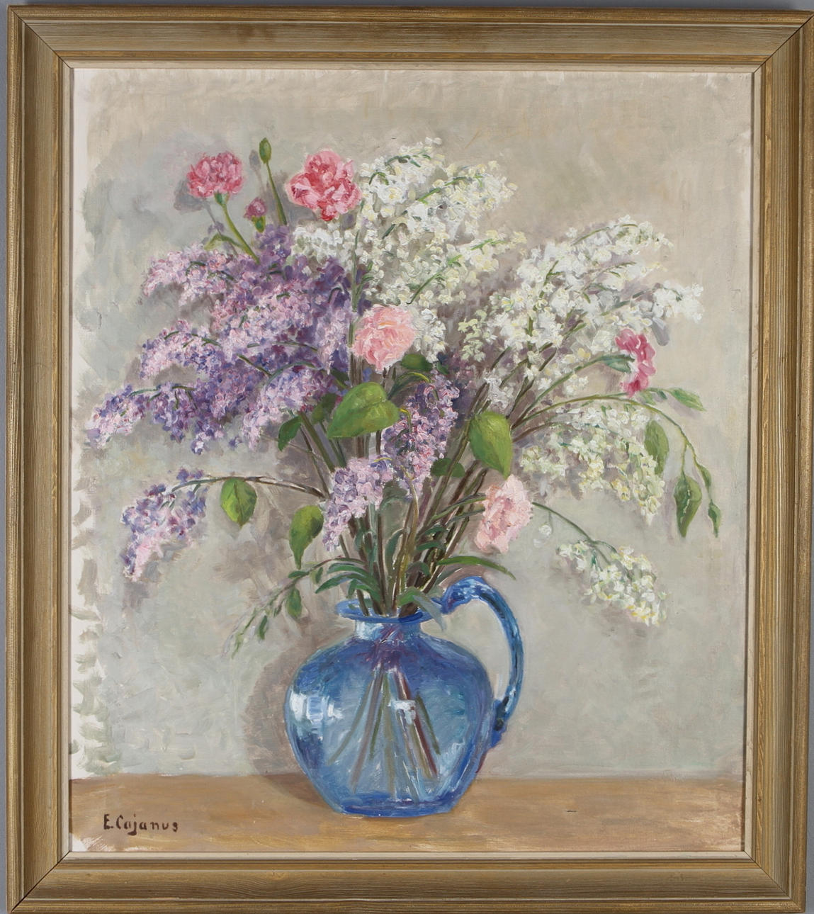 EINAR CAJANUS. Blomsterstilleben, olja på duk, signerad.