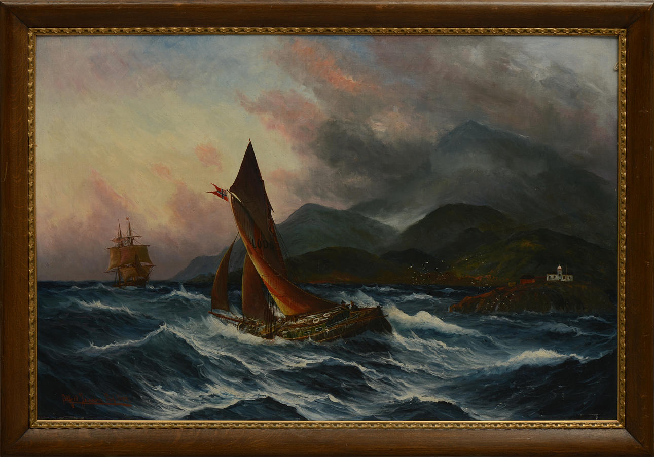 ALFRED JENSEN. Olja på duk, signerad.