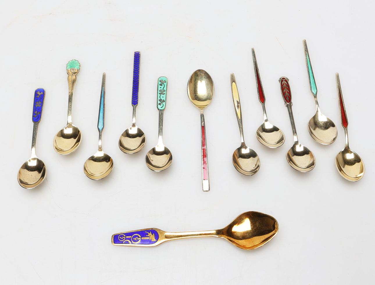 COFFEE SPOONS, 11 pcs, sterling, Meka, Denmark.