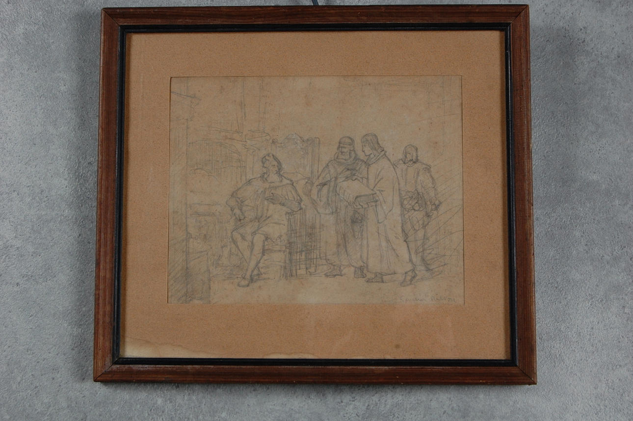 SEVERIN NILSSON. teckning, signerad.