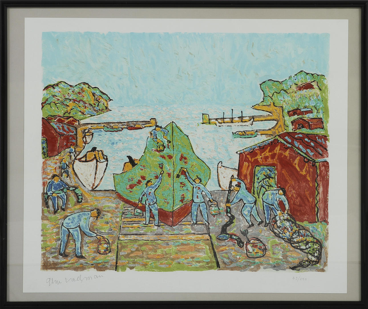 UNO VALLMAN. Litografi, signerad och numrerad 63/290.