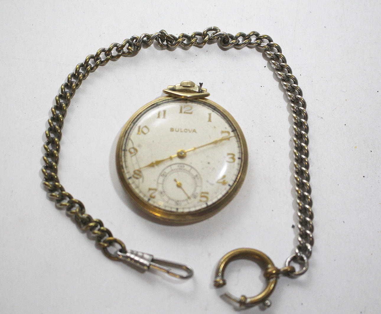 TASCHENUHR, gelb plattiert, Bulova.