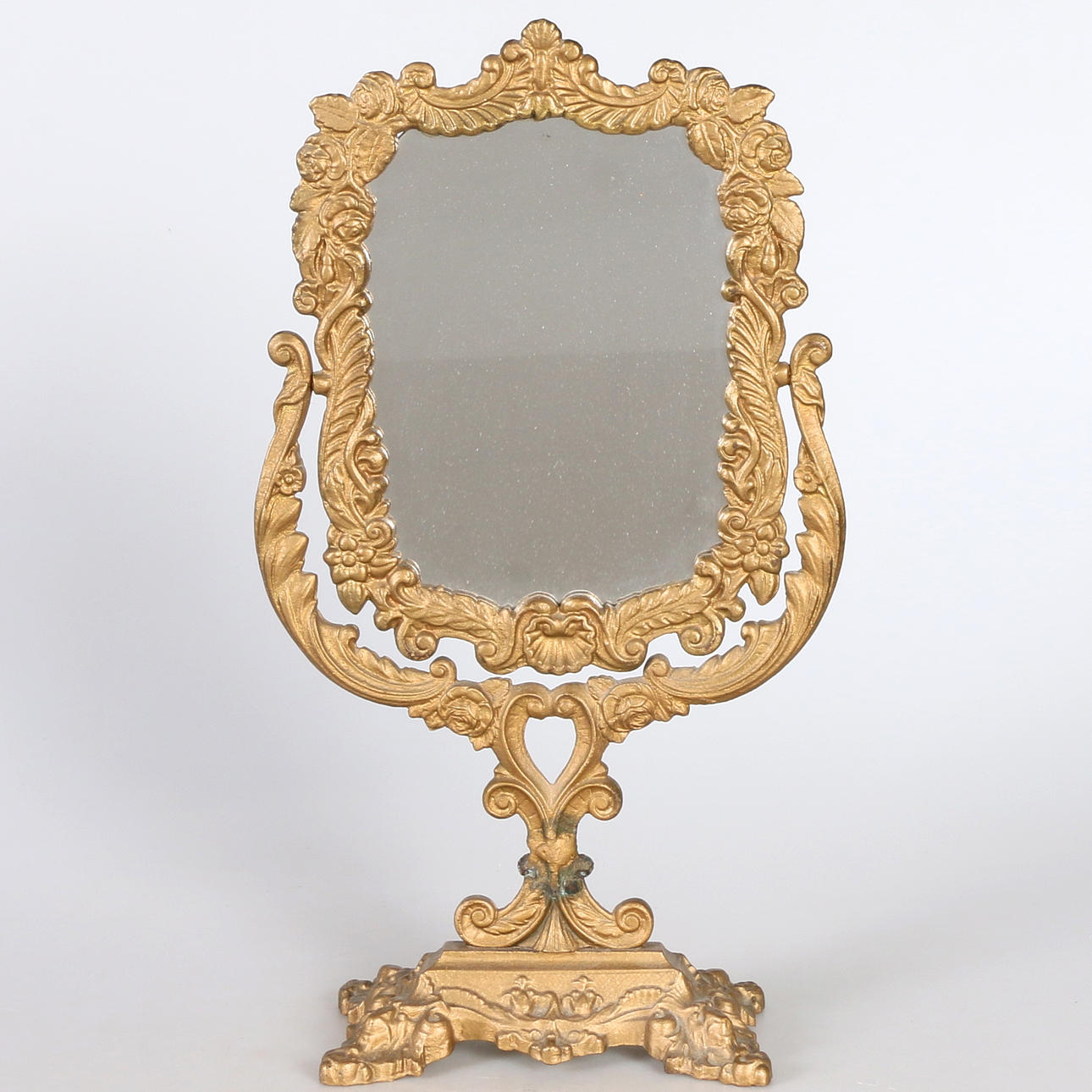 TABLE MIRROR, painted metal, 20th century.