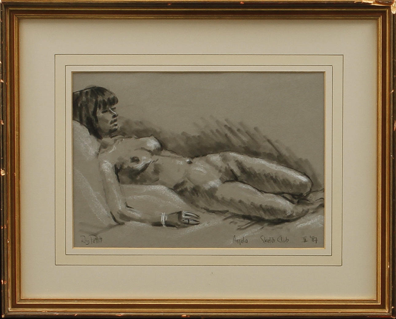 ROY PETTITT. "Angela", krita, signerad.