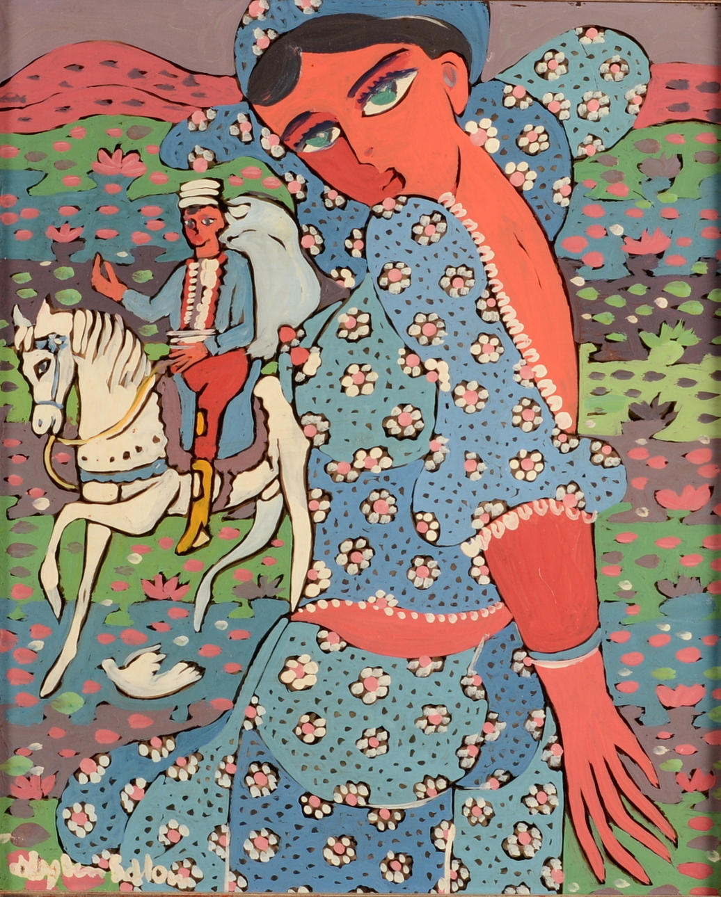 ALY BEN SALEM. Öl auf Glas.