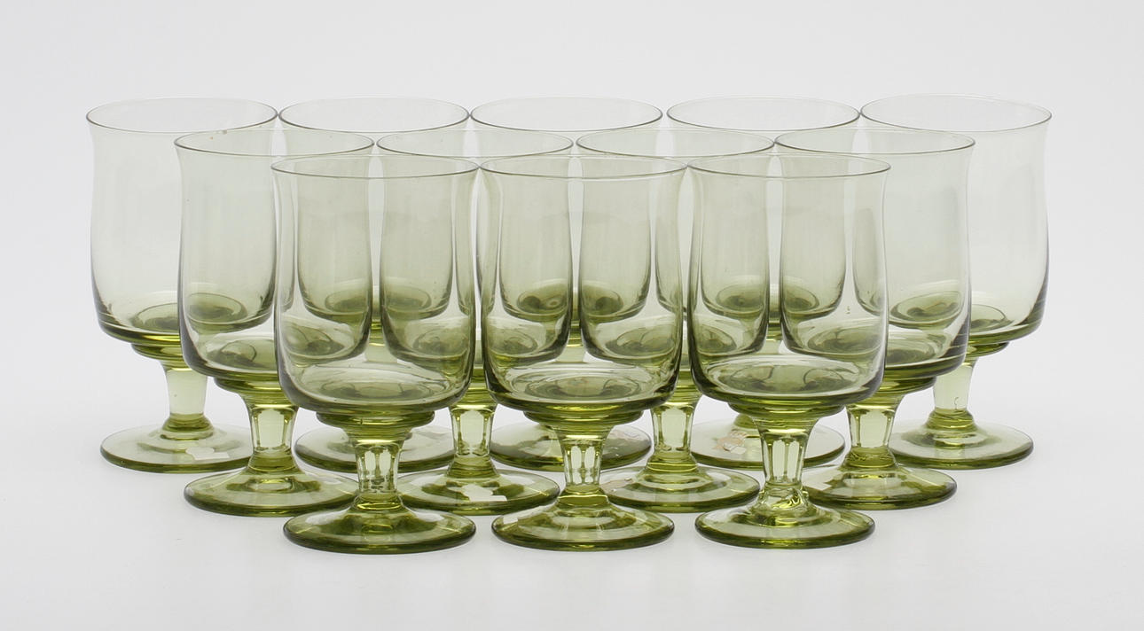 VINGLAS, 12 st, Skruf, 1900-tal.