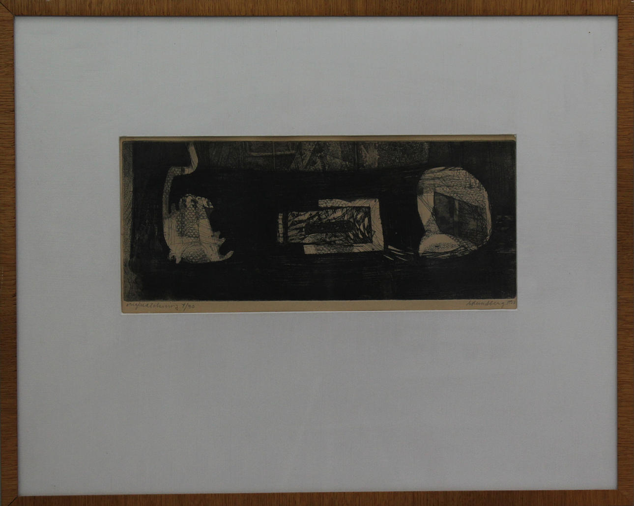 BERTIL LUNDBERG. Komposition. Orginaletsning. Signerad B Lundberg och daterad 1957. 7/30.