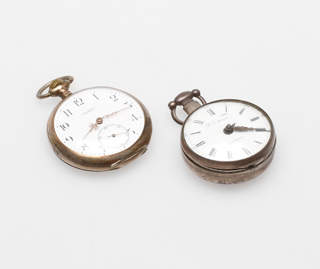 FICKUR, 2 st, DD Neveren London samt John Landgren Linköping, 1800-1900-tal.