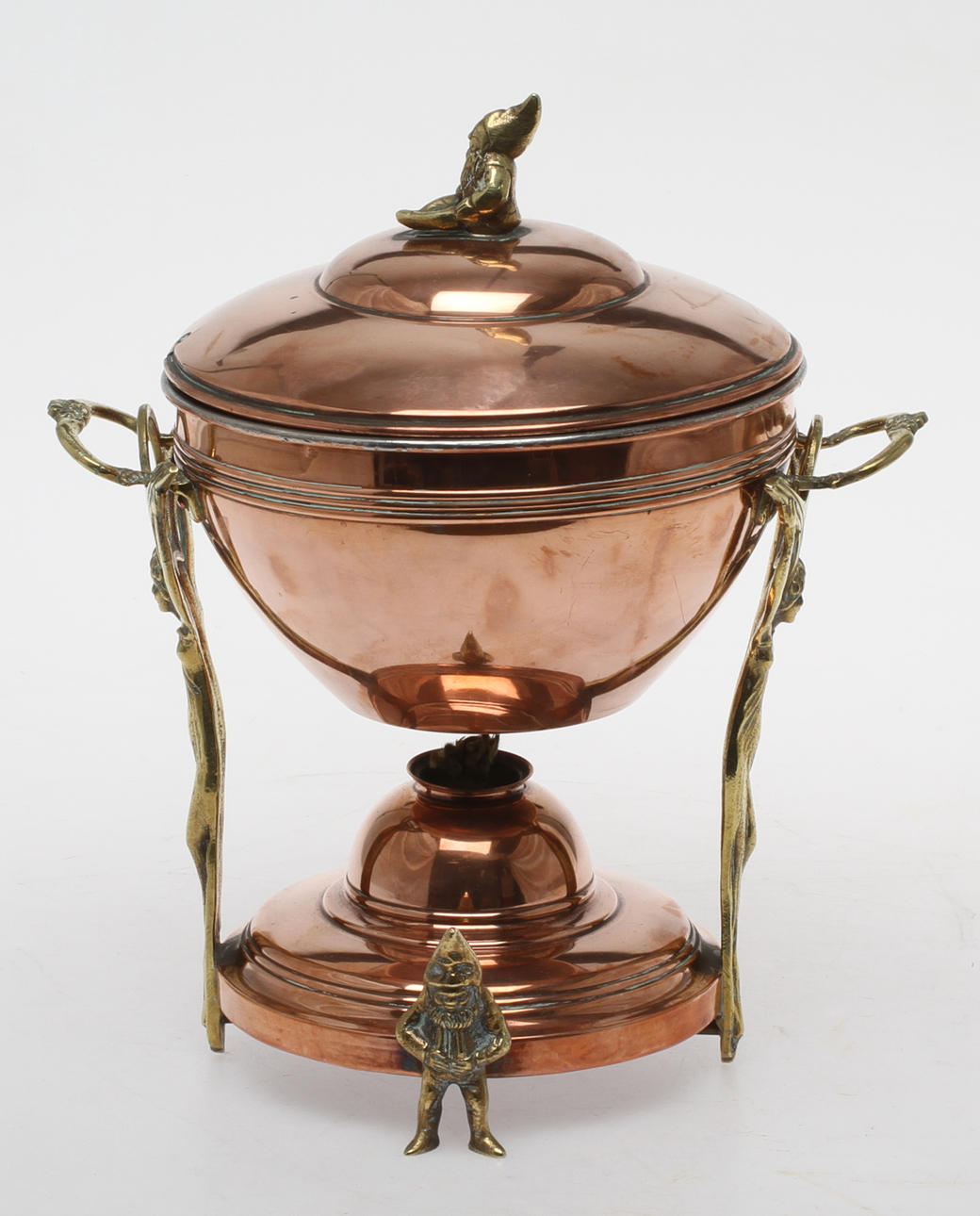 GLÖGGVÄRMARE, koppar och mässing, jugend, tidigt 1900-tal.