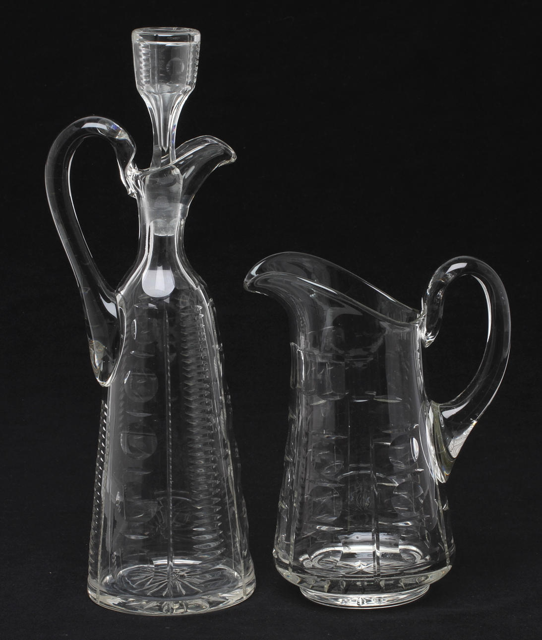 KARAFF SAMT TILLBRINGARE, glas, 1900-talets första hälft.