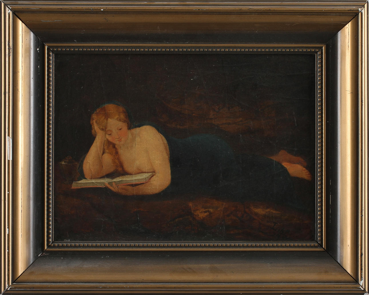 OKÄND KONSTNÄR. Olja på duk, signerad.