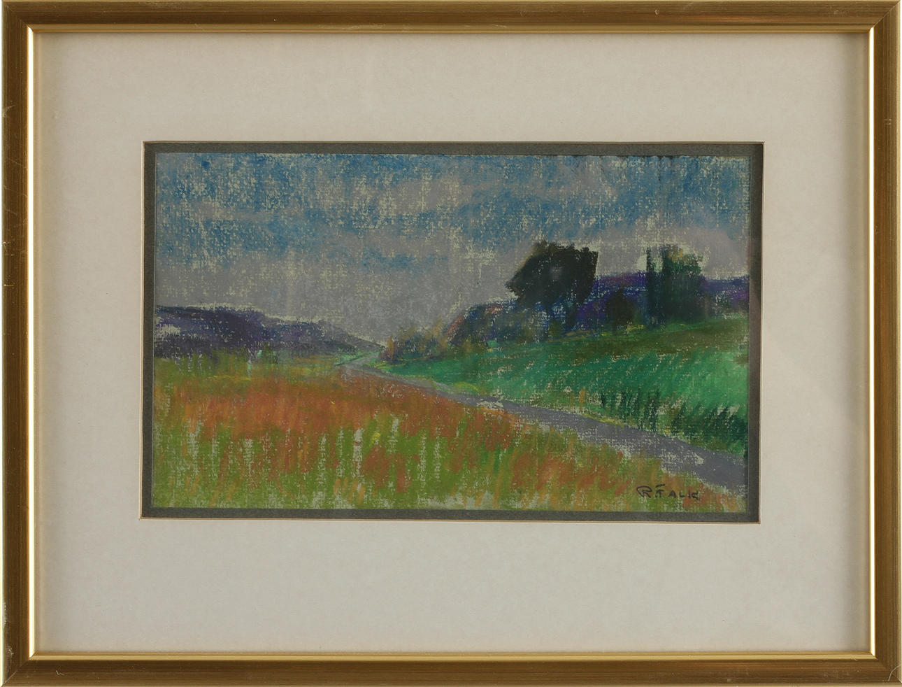 RAGNAR FALK. PASTELL, signerad.