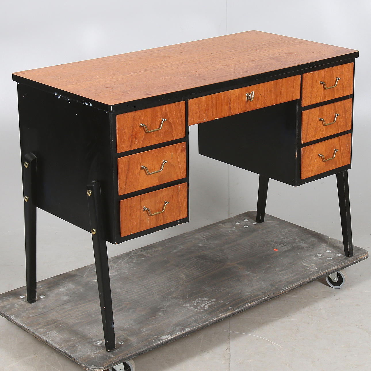 DESK, teak, 1950s.