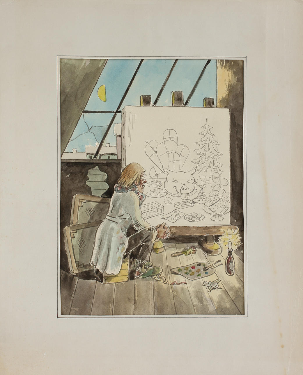 LISS SIDÉN. TUSCH, 4 st, signerade.