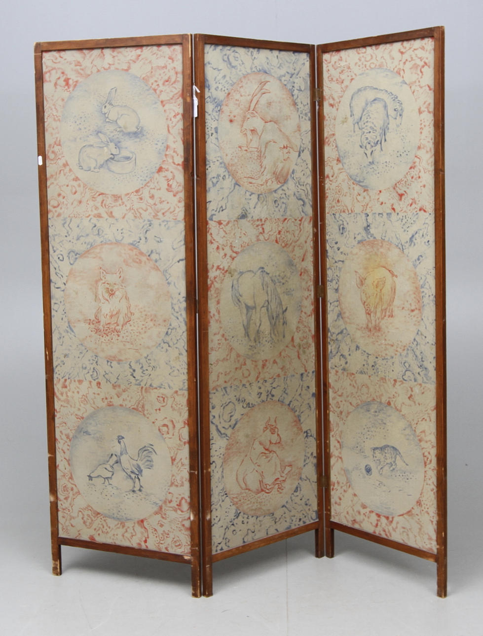 VIKSKÄRM, bemålad, 1900 talets början.