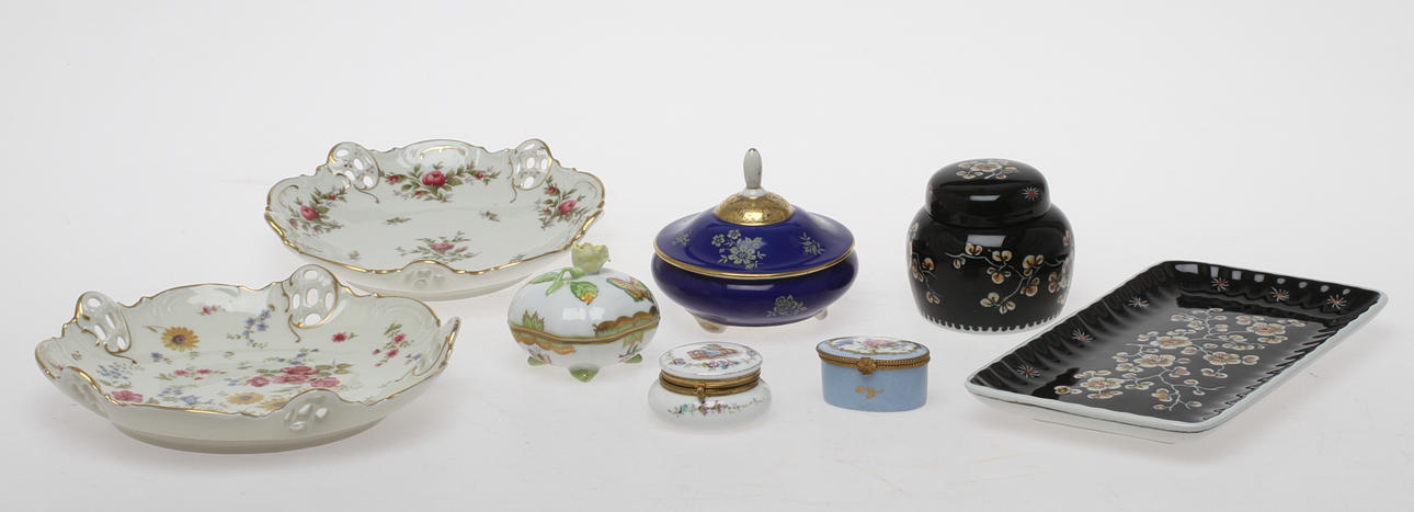 PARTI PORSLIN, 8 delar, bland annat Rosenthal, Herend och Limoges.