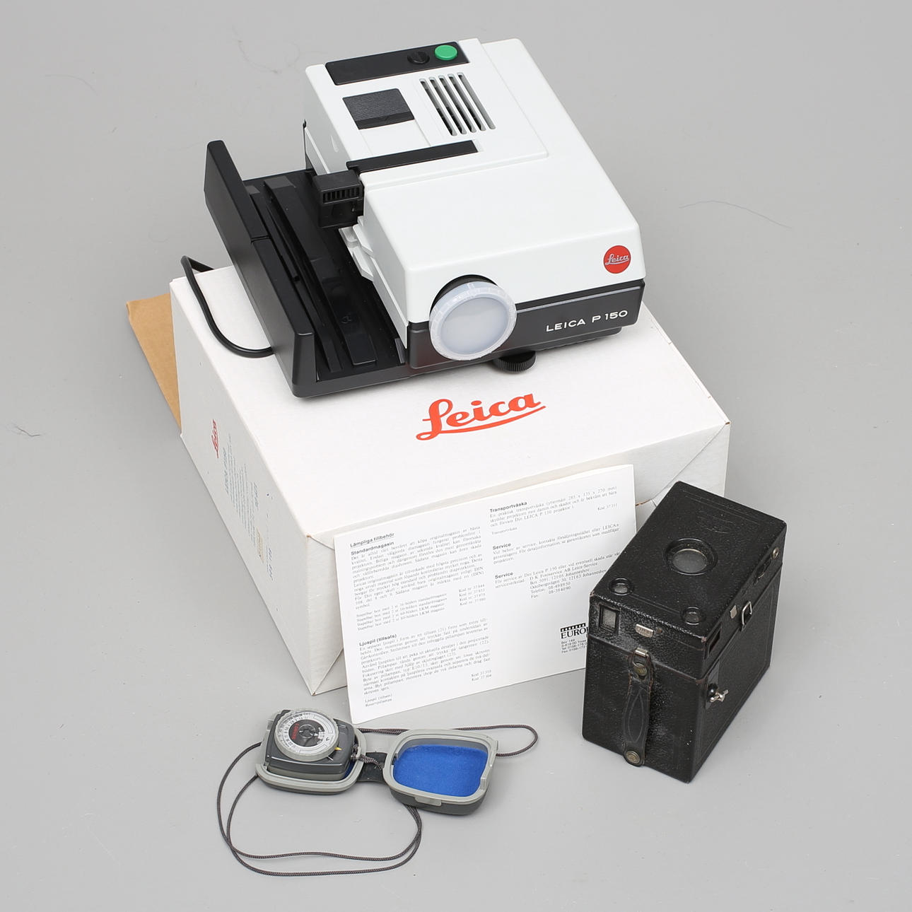 SLIDE PROJECTOR, EXPOSURE METER, BOX CAMERA.