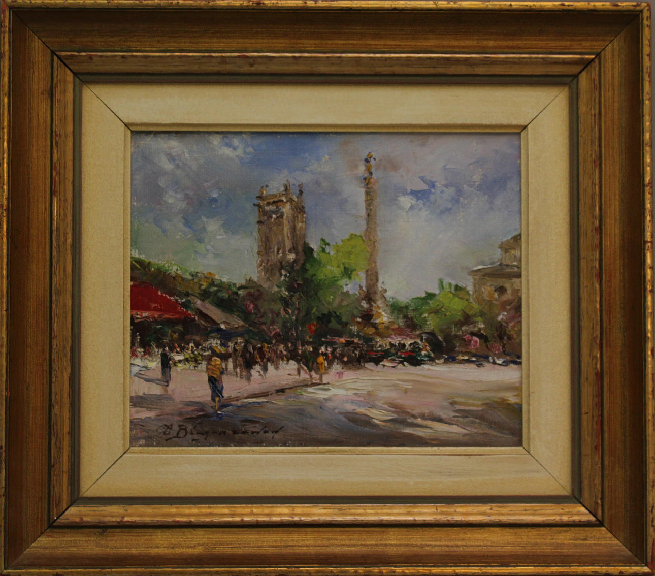 FEDOR BLAGONAVROV. Franskt gatumotiv. Olja på duk. Signerad F Blagonavrov.