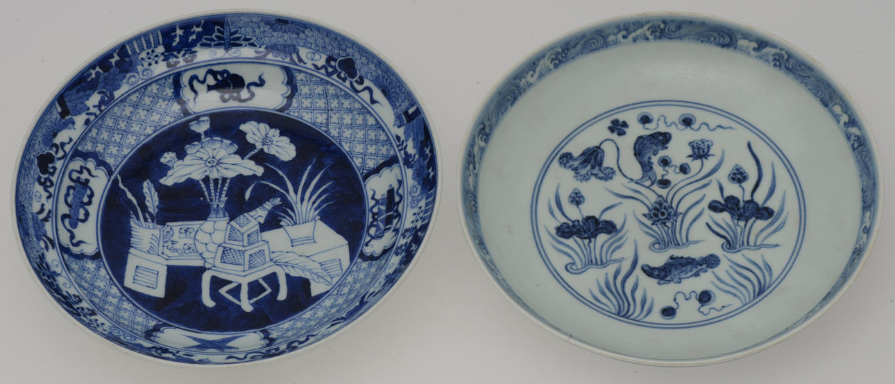 SKÅLFAT, 2 st, porslin, Kina, 1800/1900-tal.