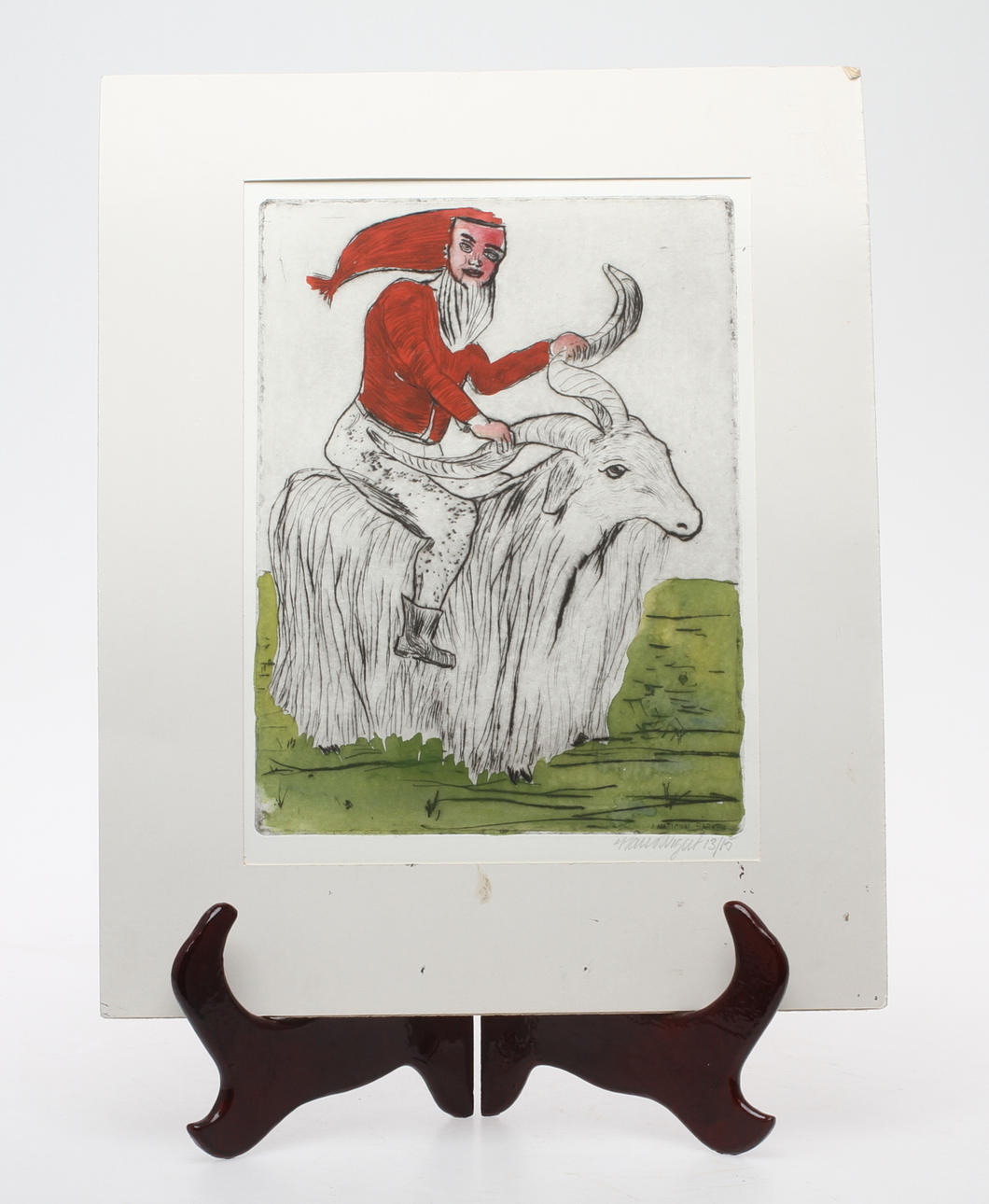 HANS WIGERT. "I Nationalparken", etsning, akvarellerad , signerad och numrerad 13/15.