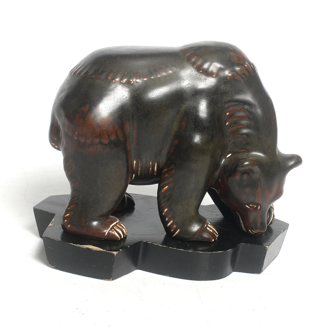 GUNNAR NYLUND. Sculpture, stoneware. bear, Rörstrand.