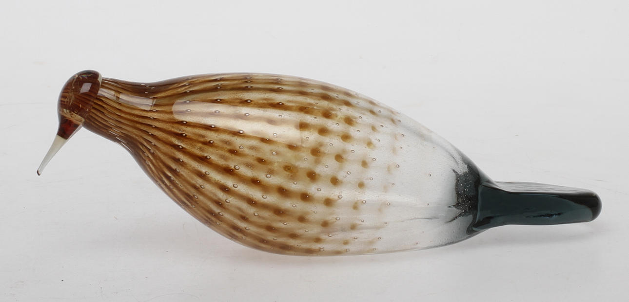 FIGURIN i form av fågel, glas, Oiva Toikka, Nuutajärvi Iittala.