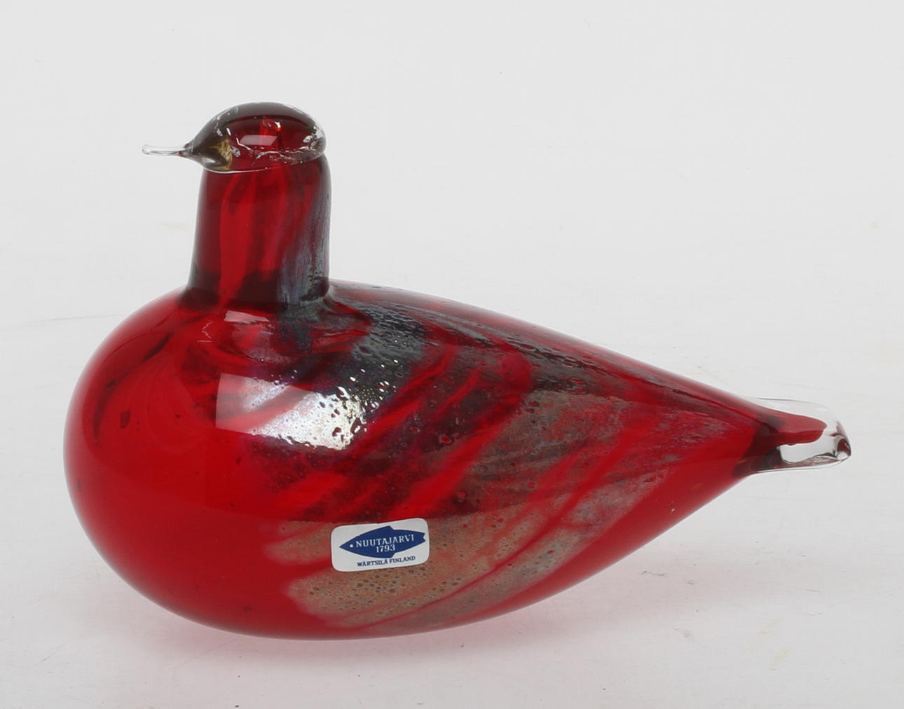 FIGURIN i form av fågel, glas, Oiva Toikka, Nuutajärvi Notsjö.