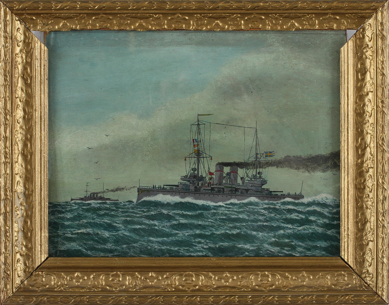 OKÄND KONSTNÄR, olja på pannå, tidigt 1900-tal.