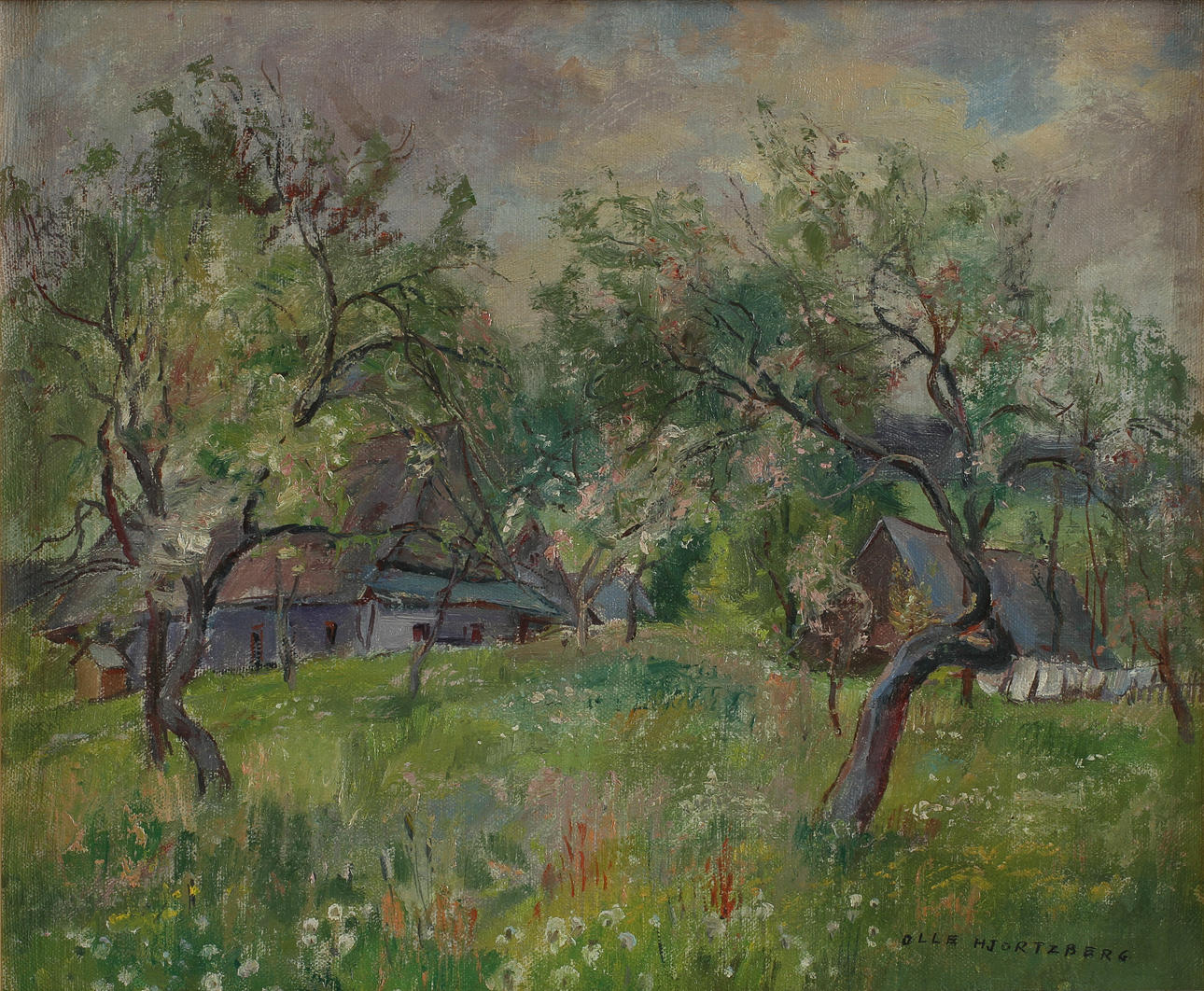 OLLE HJORTZBERG. Olja på duk, signerad.