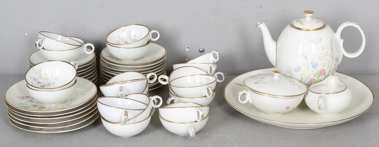 KAFFESERVIS, 49 delar, porslin, Hackefors.