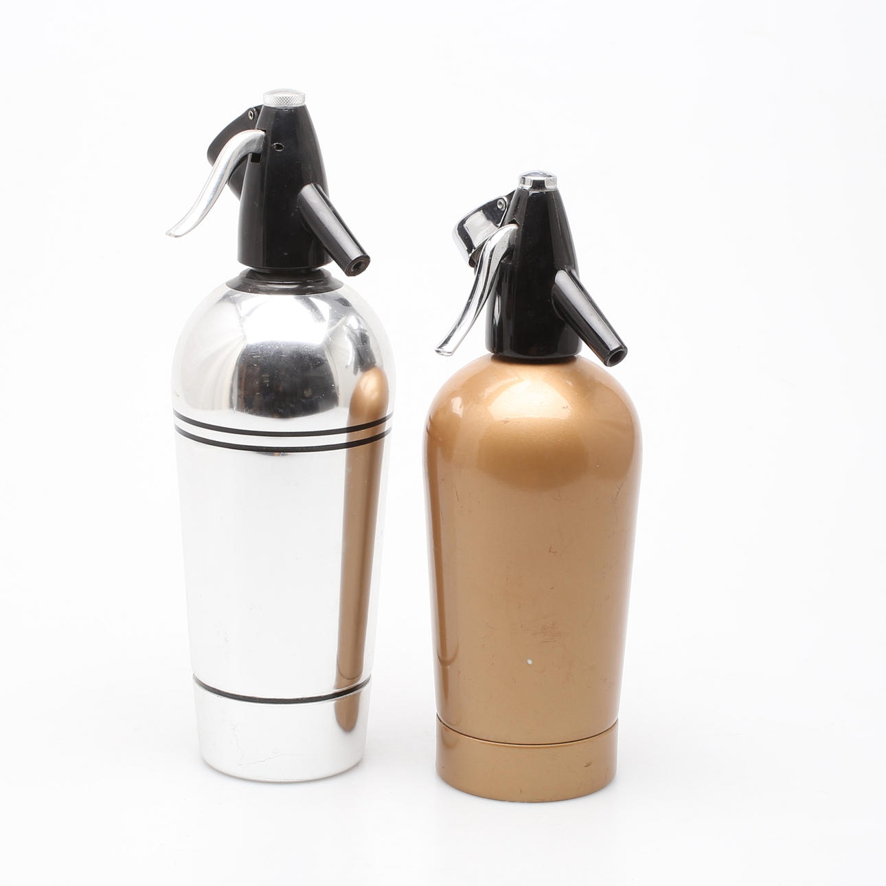 SIPHONS, 2 pcs., metal, 1960s/70s.