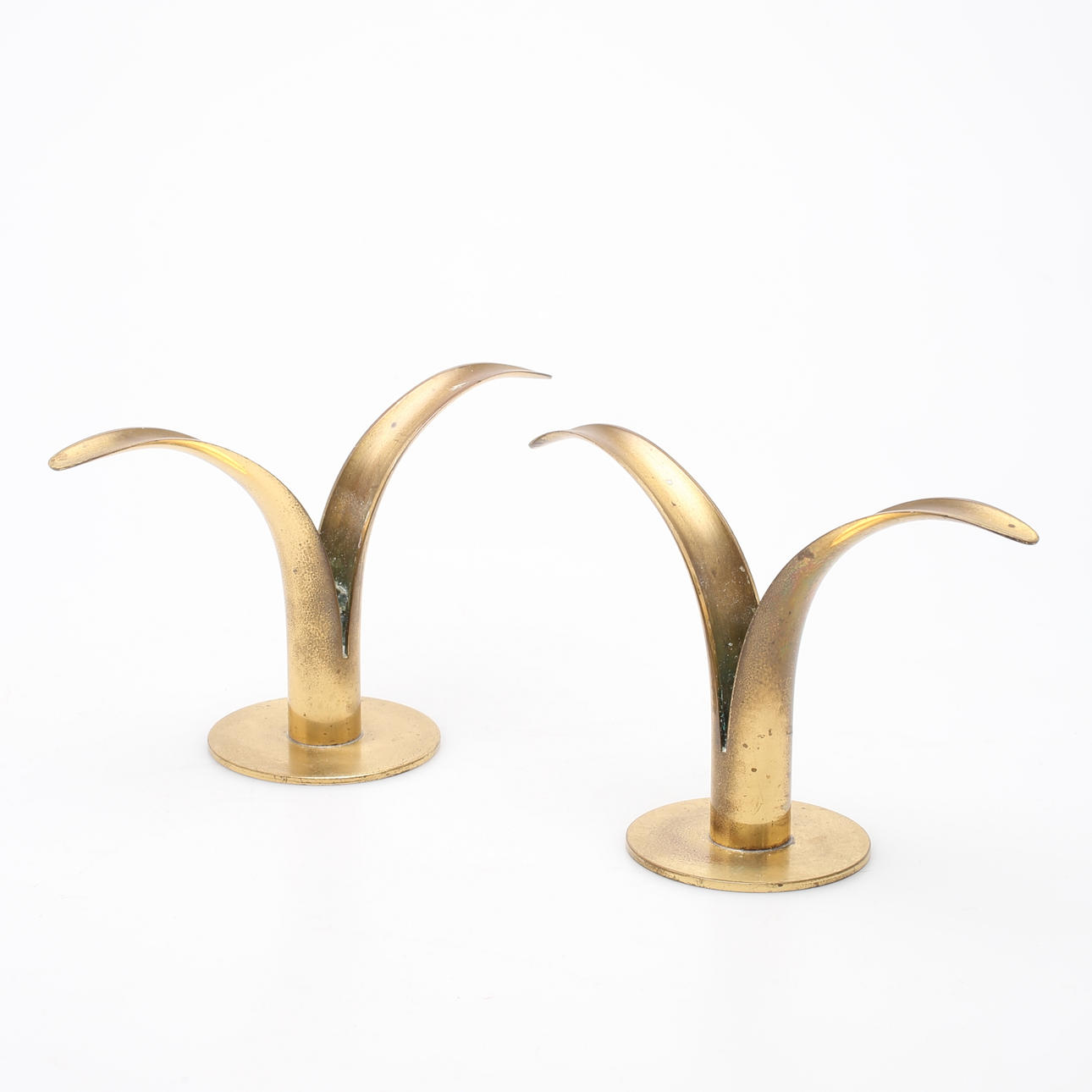 CANDLE STACKS, a pair, brass, JBE-Konst.