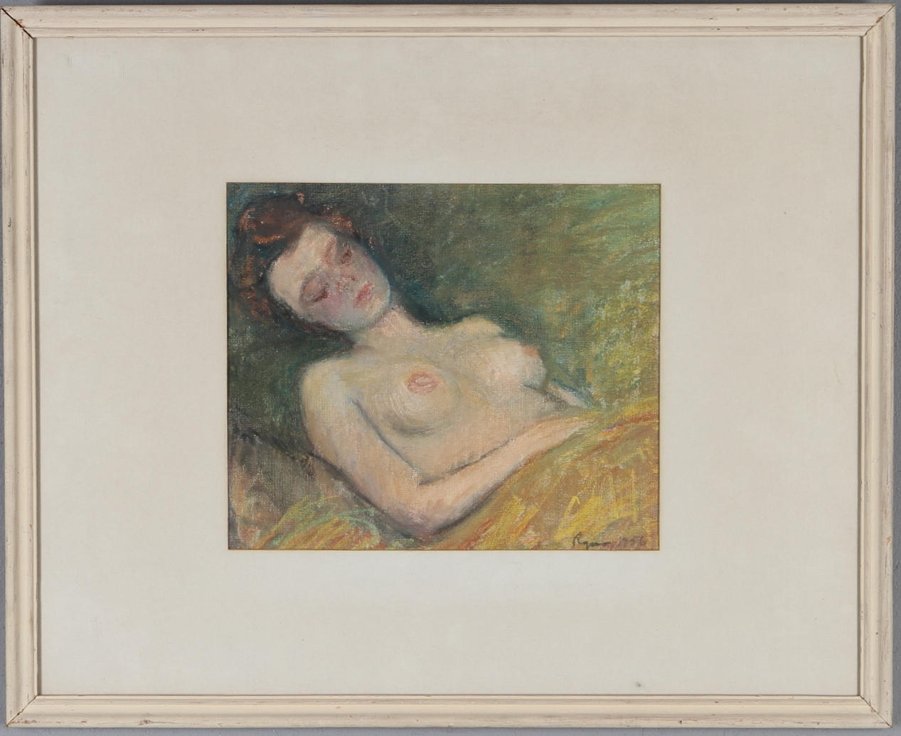 RYNO FRIBERG. Kvinnostudie, blandteknik, signerad och daterad 1956.