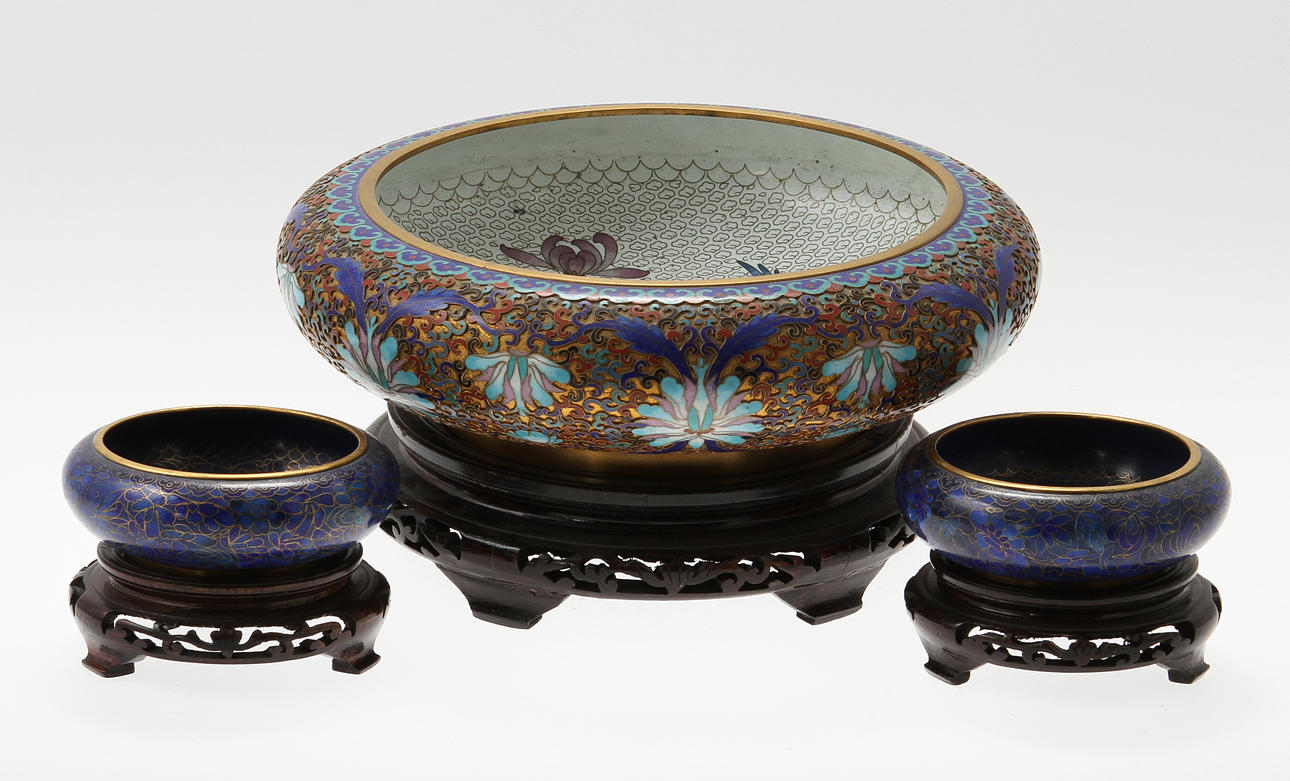CLOISONNÉ, 3 delar, 1900-tal.