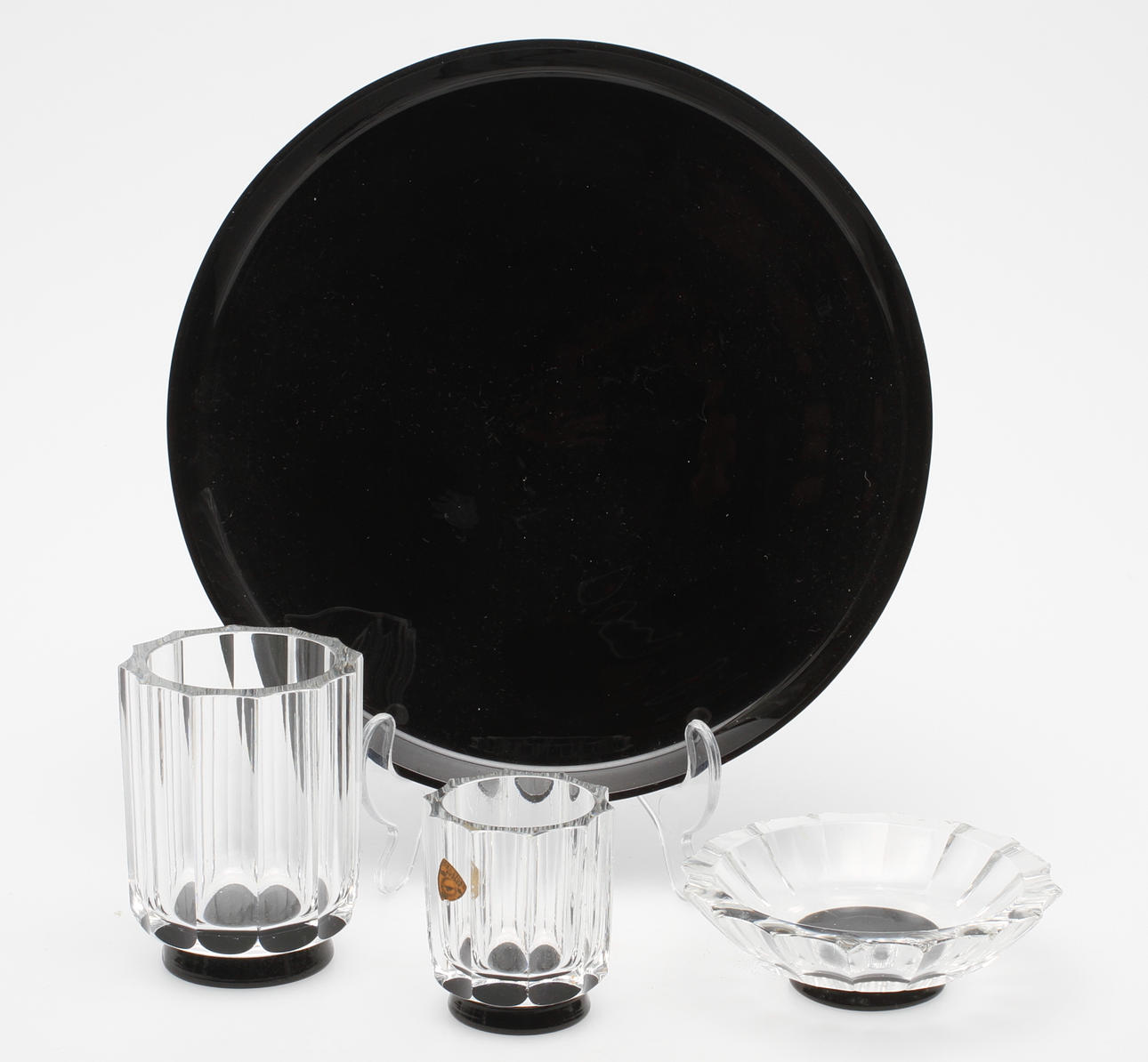 RÖKSET, glas, 4 delar, Orrefors, 1900-talets första hälft.